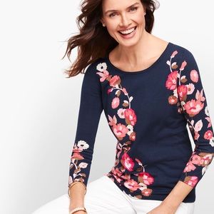 🌟3xHP🌟 Talbots Navy Floral Sweater